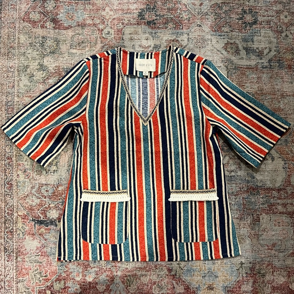 Anthropologie Moon River Striped Bohemian Tunic- Size XS